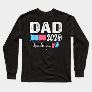 Dad 2024 Loading a Girl or a Boy Baby Pregnancy Announcement Long Sleeve T-Shirt